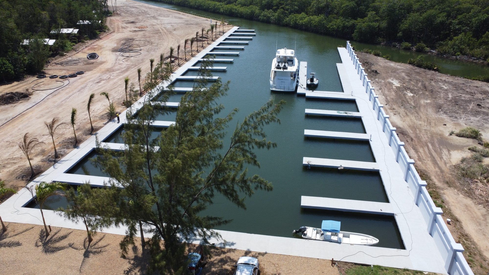 The existing 42-slip marina at the Mangrove property